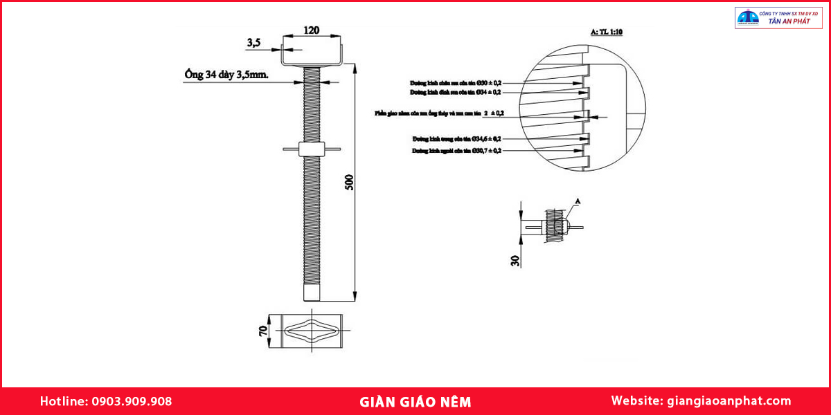 Kích tăng U giàn giáo nêm